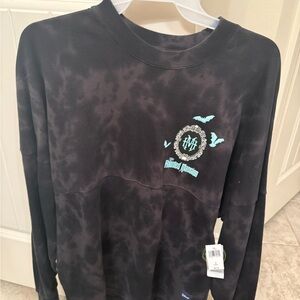 Haunted Mansion Black Tie-Dye Women's Jersey Top